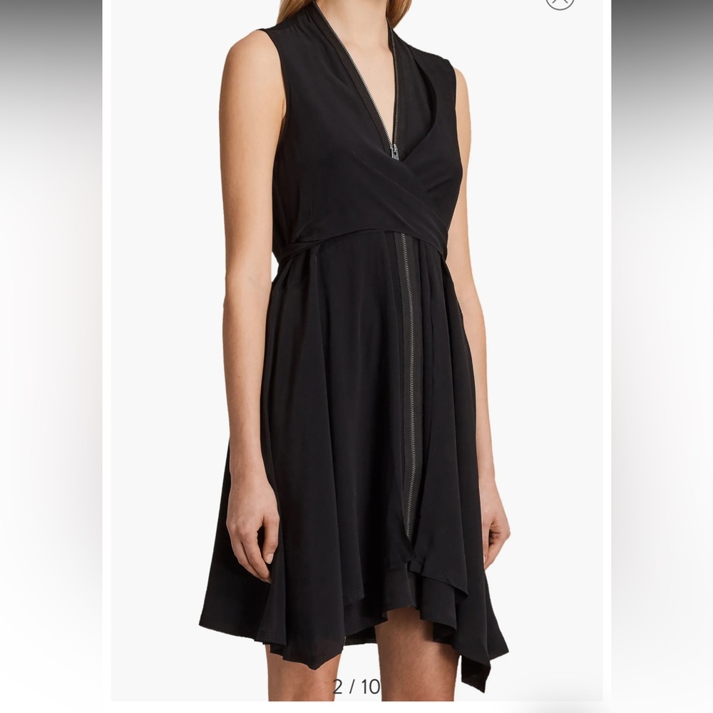 Allsaints Jayda Dress 100% Silk sz Small